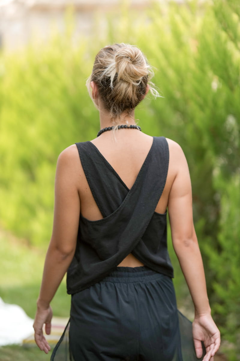 Black Criss Cross Top