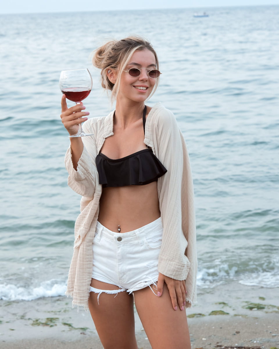 Beige Evil Eye Muslin Robe