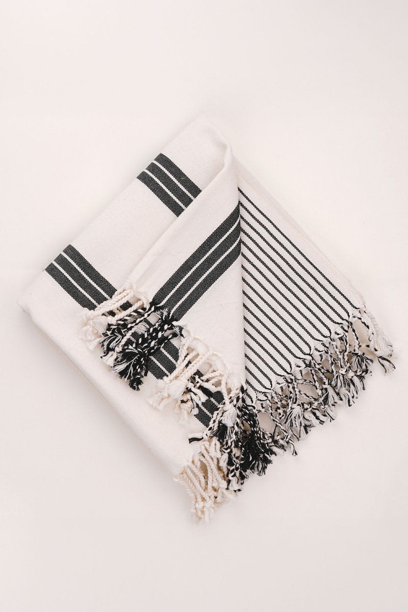Hand-Loomed Turkish Tassel Bath and Hand Towel Set