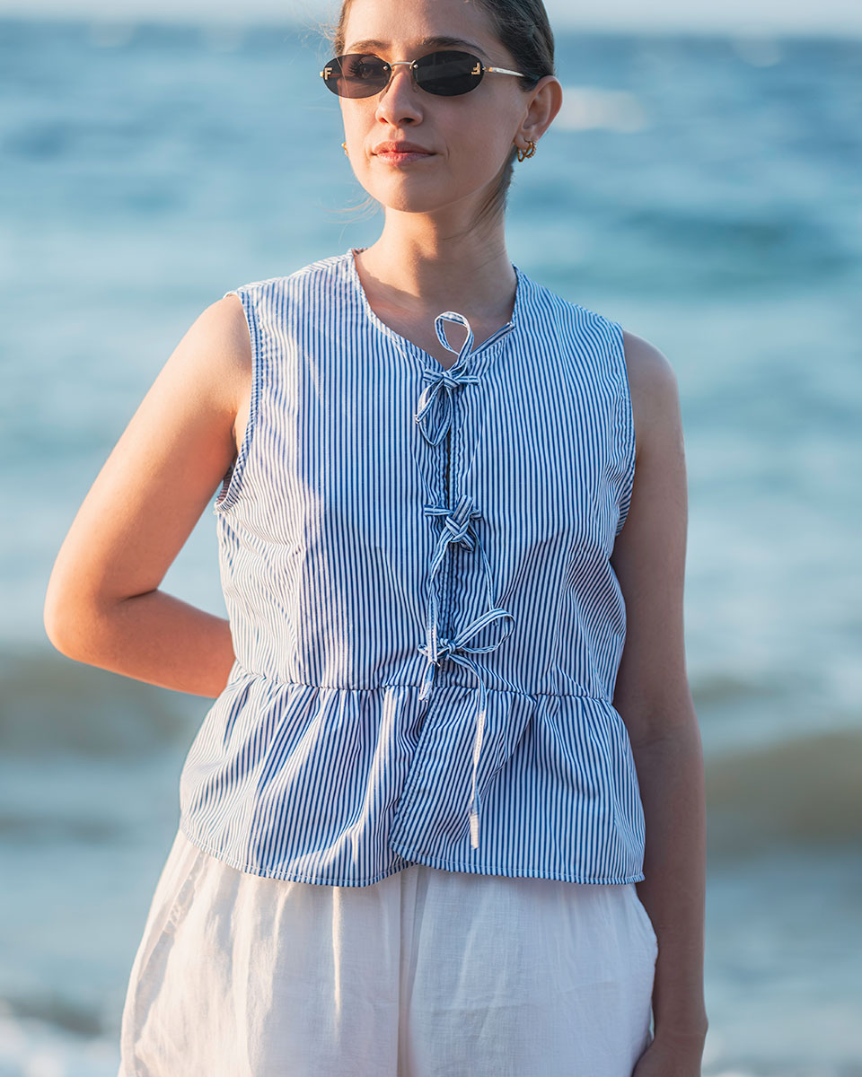 Cotton Tie Front Top