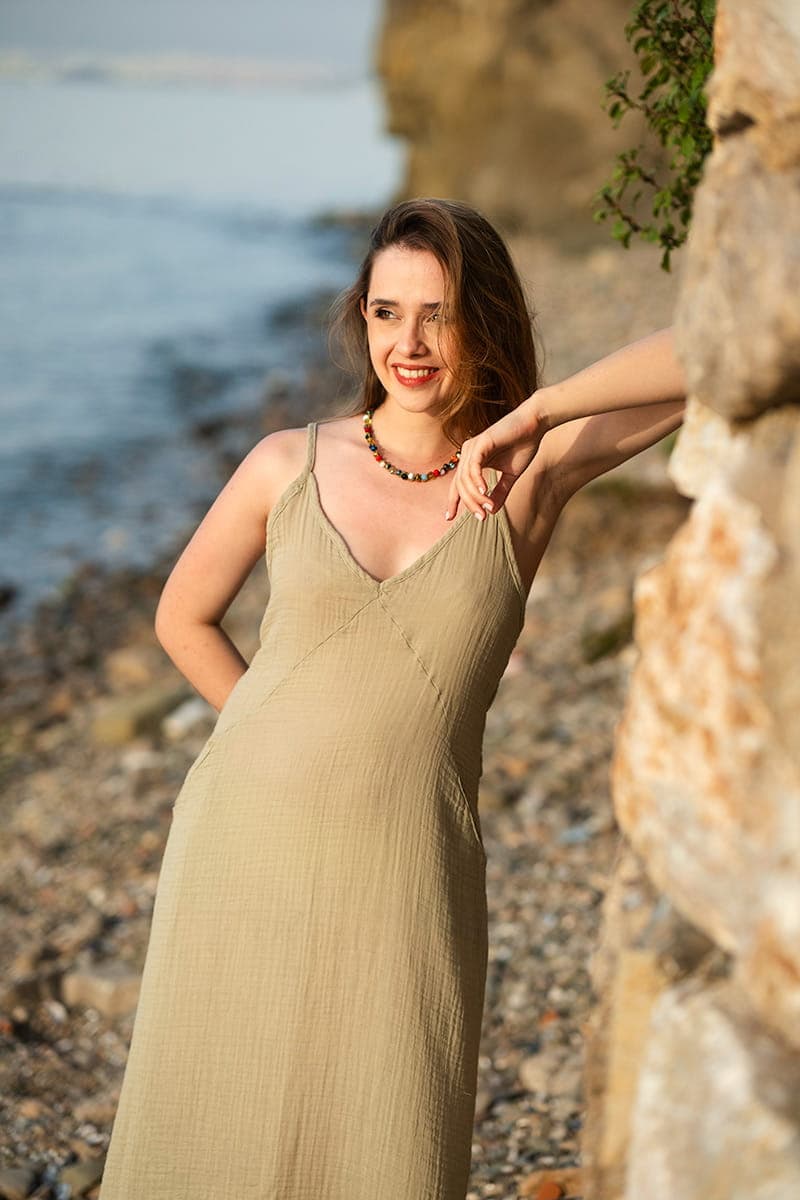 cotton maxi tie neck dresses Women's Cotton Maxi Dress Ihhxva Plus Size Flowy Summer Loose Fit Tie Neck High-Low Casual Beach Boho Empire Waist A-Line Midi Length L-5XL