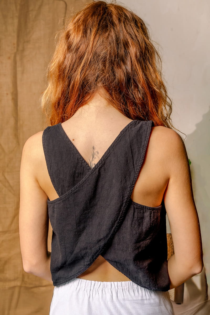 Black Criss Cross Top