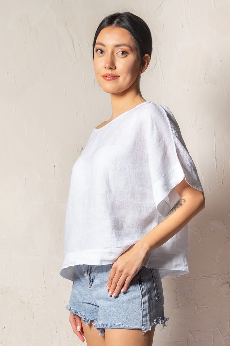 White Linen Blouse