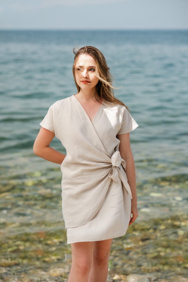 Linen Wrap Dress