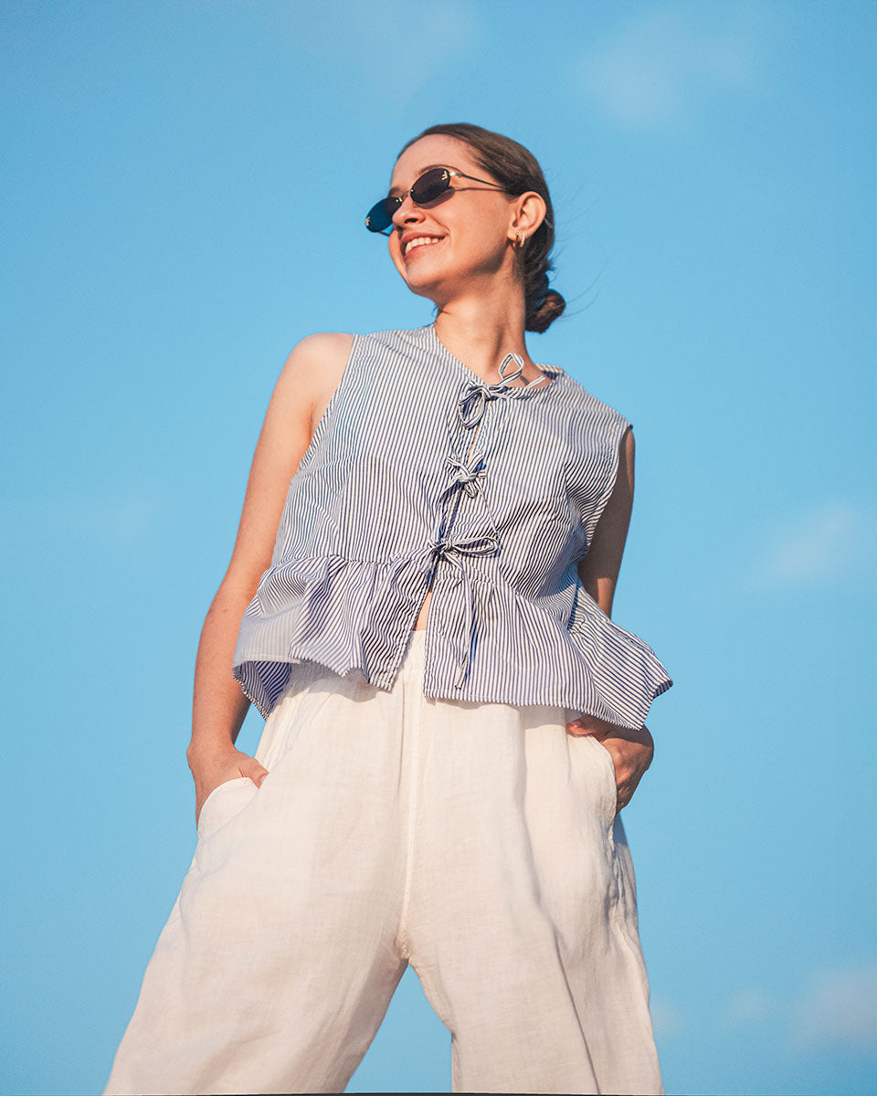 Cotton Tie Front Top