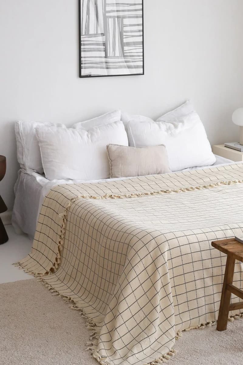 Cream Plaid Blanket