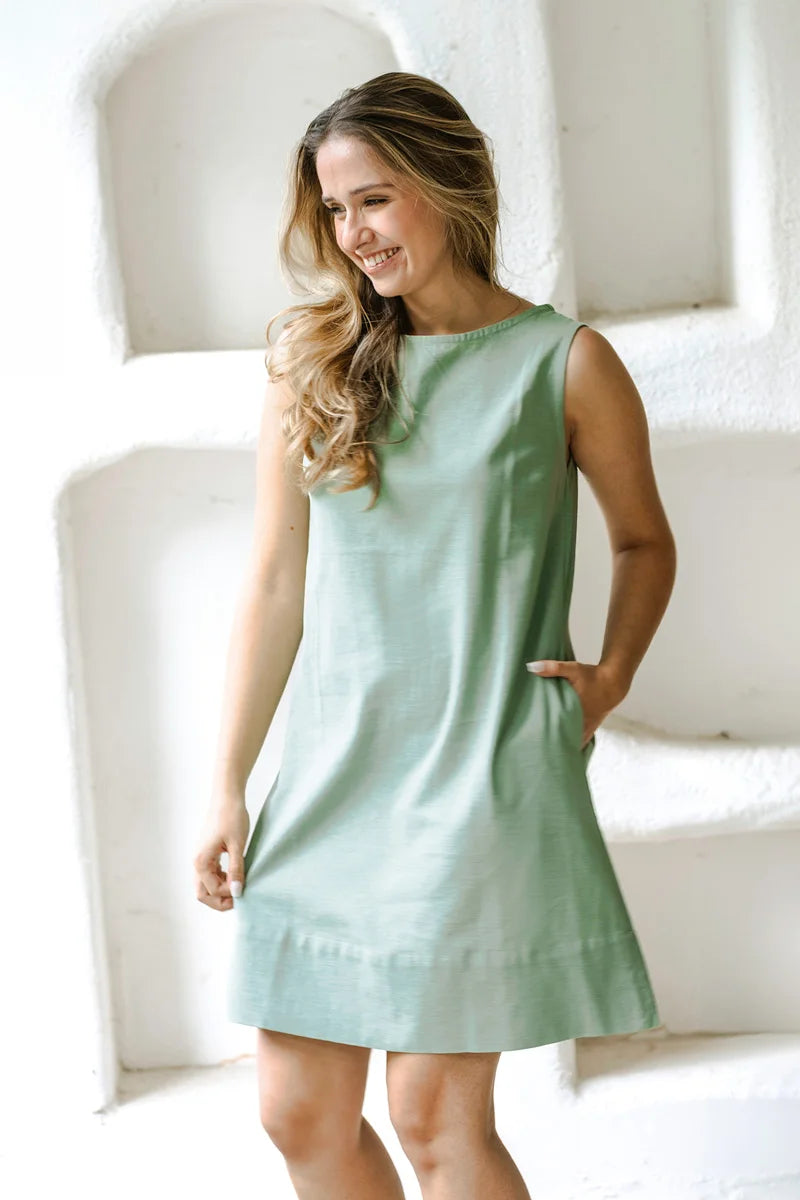 light green linen dress A Line Shift Dress, Mini Size Small Color:Peach Rose Floral Print hyfve Lovelzi Elegant Formal Goth