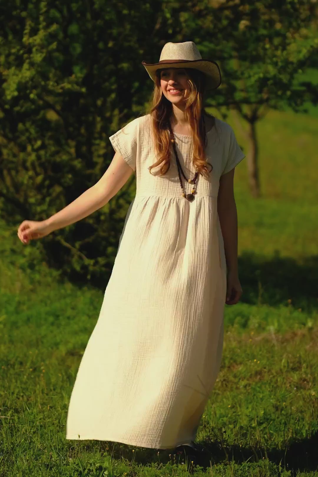 white gauze maxi dress Short Sleeve Empire Waist a slip can be Mayok Mini Dress Brown upsell_group:blazers Size:L - 42L