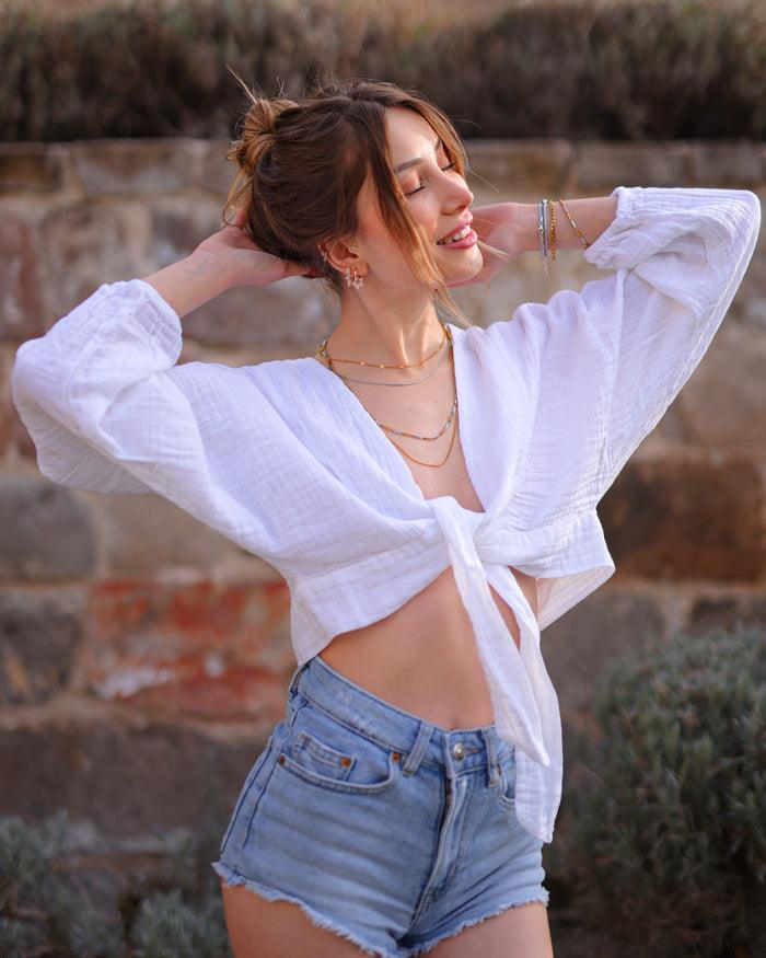 front tie crop tops