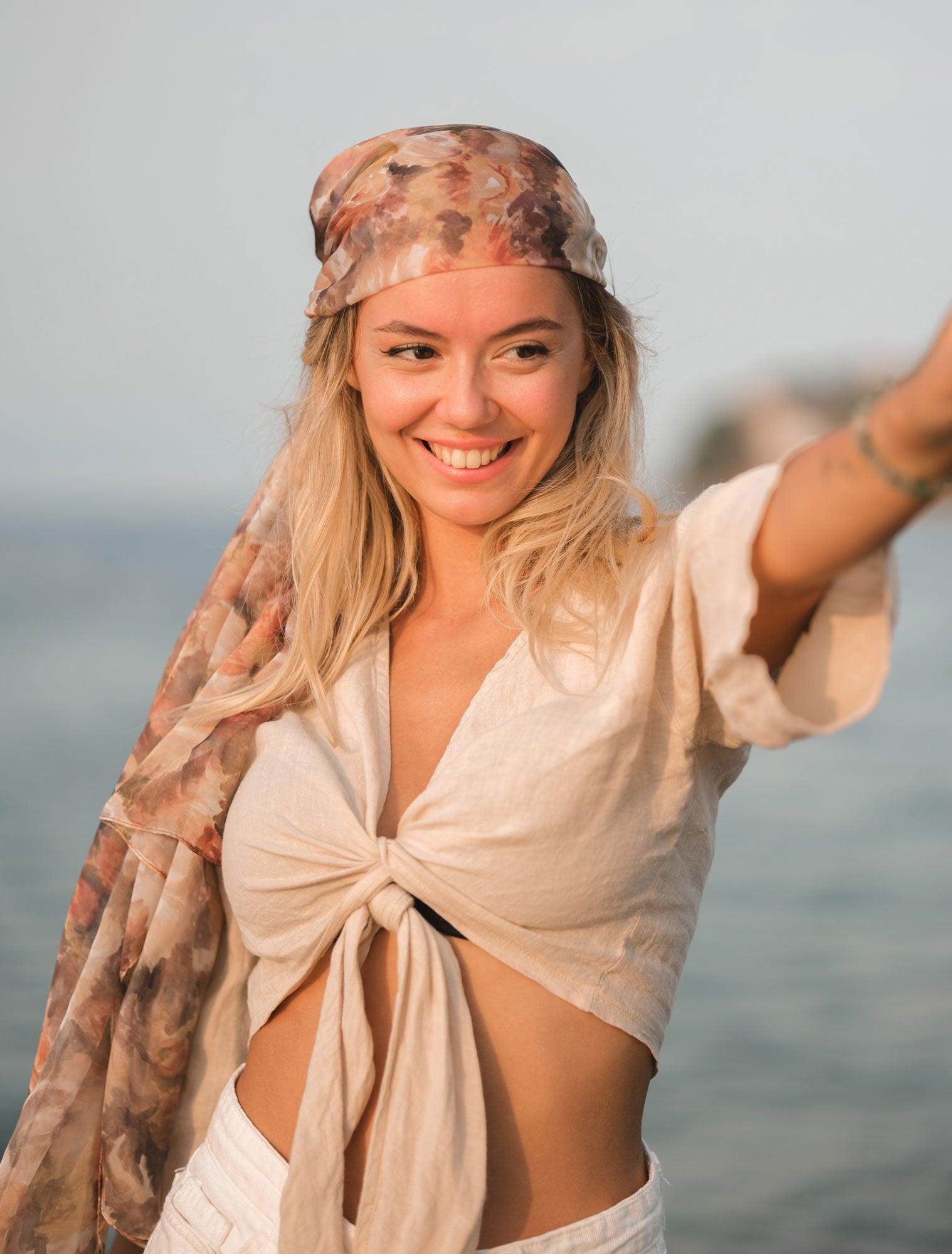 White Linen Tie Front Crop Top