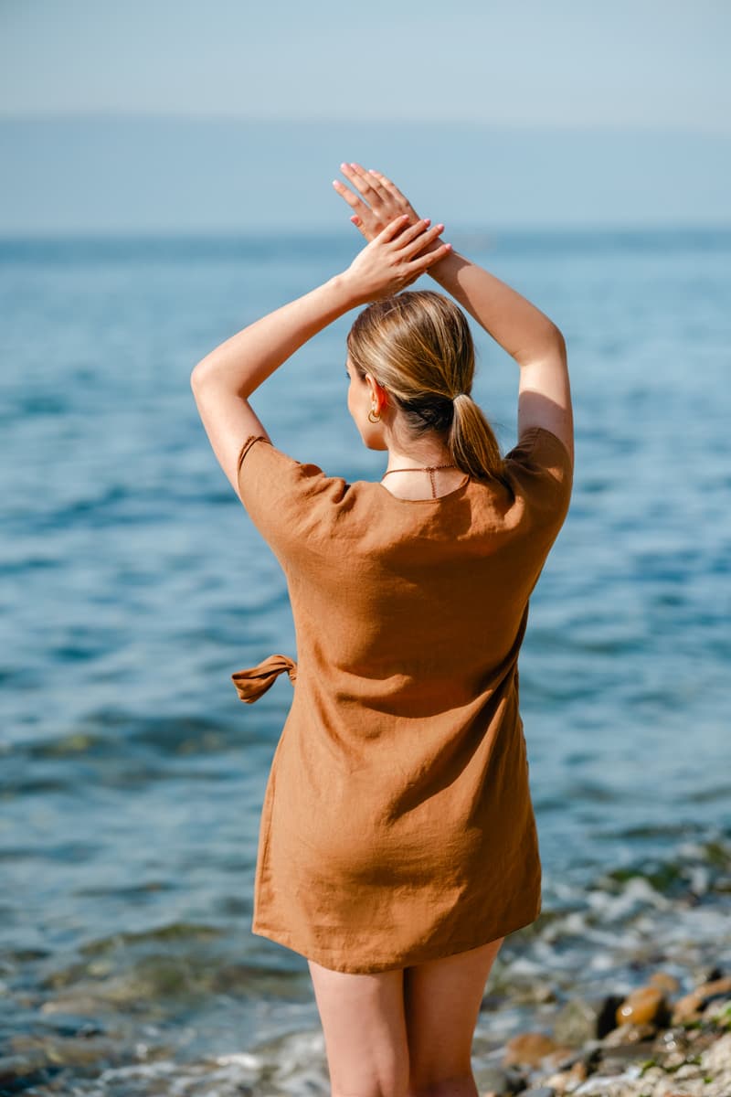 Linen Wrap Dress