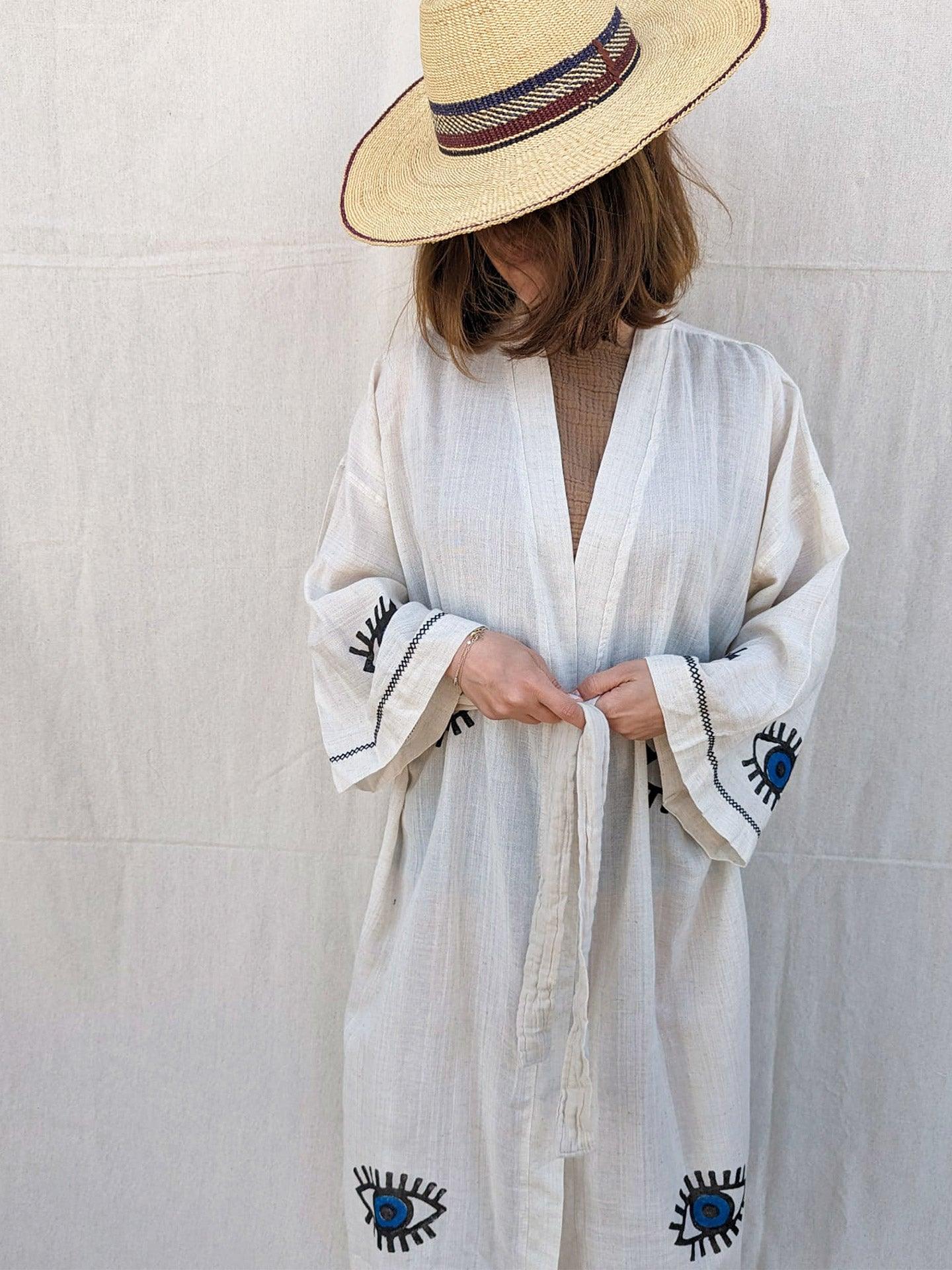 linen kimono dress