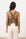 Front view of the olive green linen wide strap tank top with a soft V-neckline